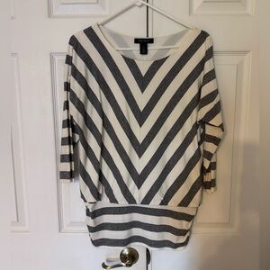 White House Black Market Silver Boxy Tunic